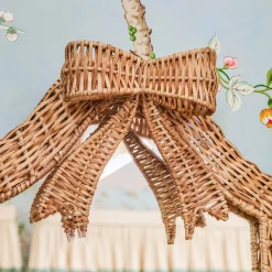 Mrs. Alice Small Celine Bow Rattan Mirror< Mirrors