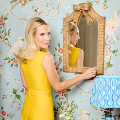 Mrs. Alice Small Celine Bow Rattan Mirror< Mirrors