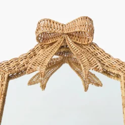 Mrs. Alice Small Celine Bow Rattan Mirror< Mirrors