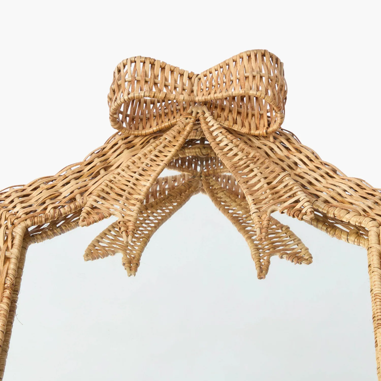 Mrs. Alice Small Celine Bow Rattan Mirror< Mirrors