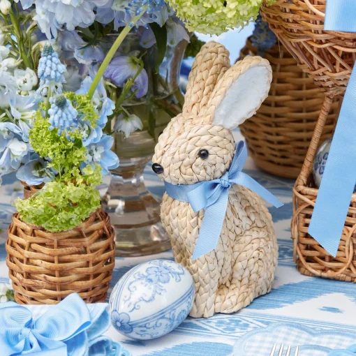 Mrs. Alice Small Raffia Rabbit (Pair)< Spring Decorations
