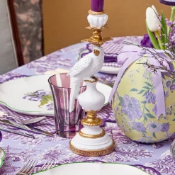 Mrs. Alice Small White Parrot Candle Holder (Pair)< Summer Candleware | Candle Holders