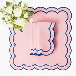 Mrs. Alice Sofia Pink Appliqué Placemats & Napkins (Set of 4)< Table Linen Sets | Mrs. Alice Monogram