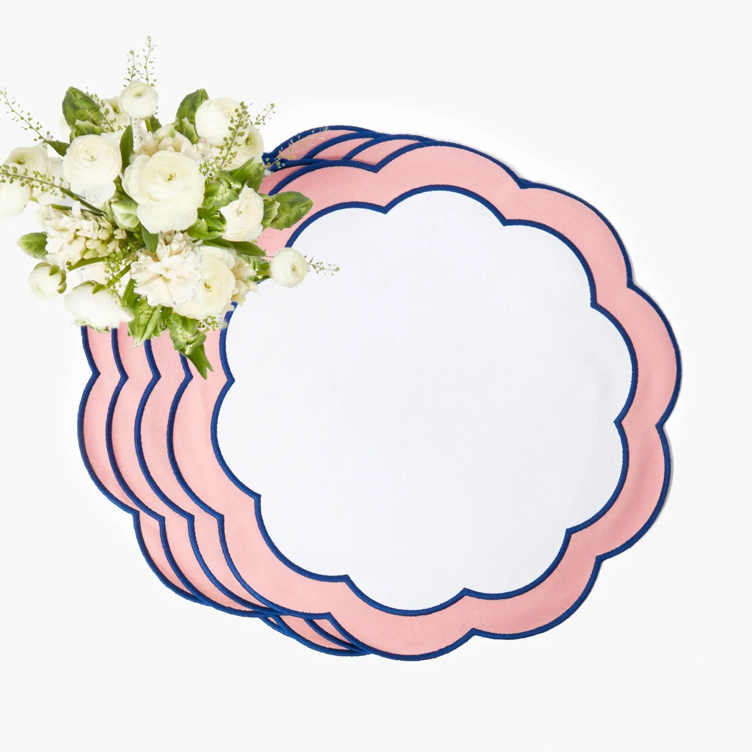 Mrs. Alice Sofia Pink Appliqué Placemats & Napkins (Set of 4)< Table Linen Sets | Mrs. Alice Monogram