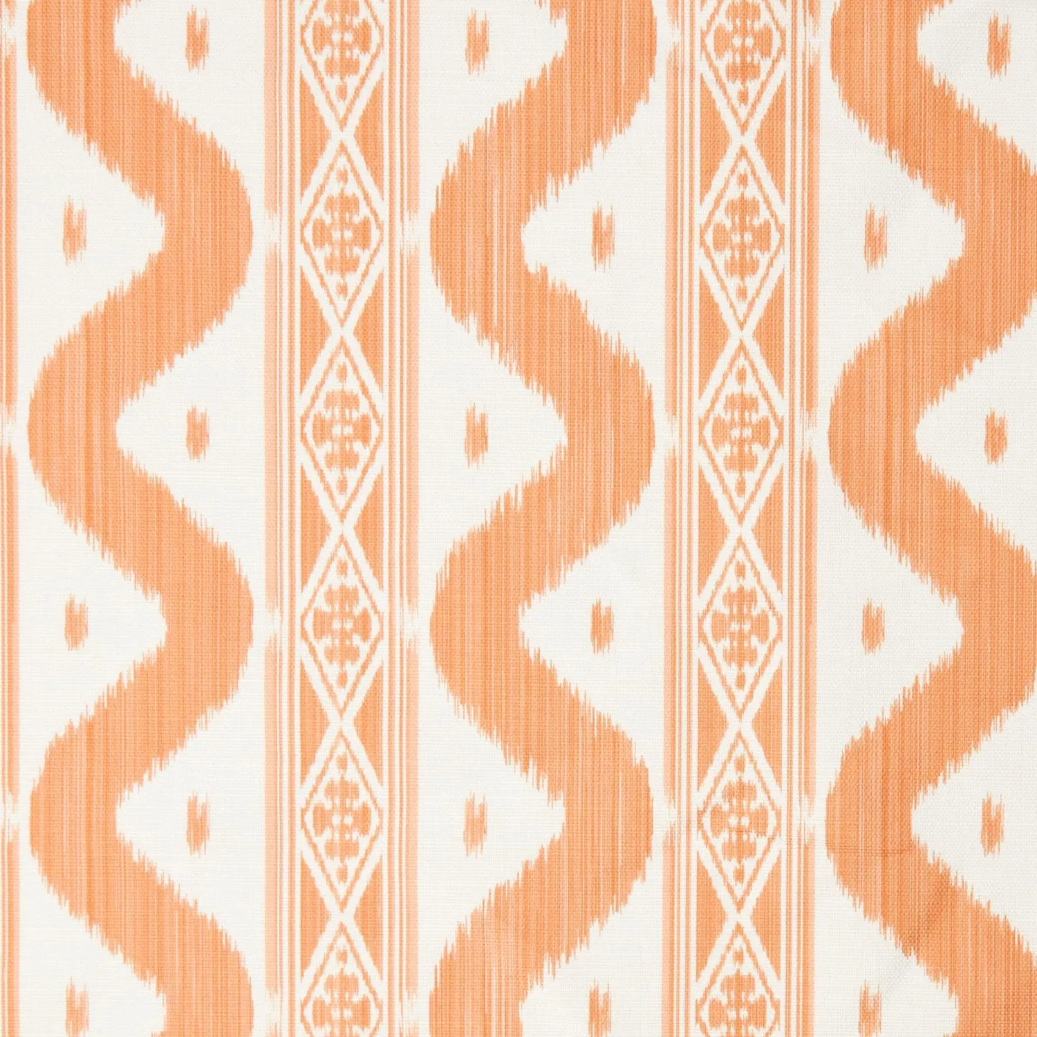 Mrs. Alice Soft Coral Ikat Stripe Fabric< Serena Fresson Fabrics