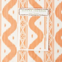 Mrs. Alice Soft Coral Ikat Stripe Fabric< Serena Fresson Fabrics