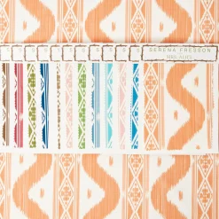 Mrs. Alice Soft Coral Ikat Stripe Fabric< Serena Fresson Fabrics