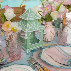 Mrs. Alice Soft Green Mini Chinoiserie Pagoda Lanterns (Pair)< Summer Candleware | Year-round Decorations