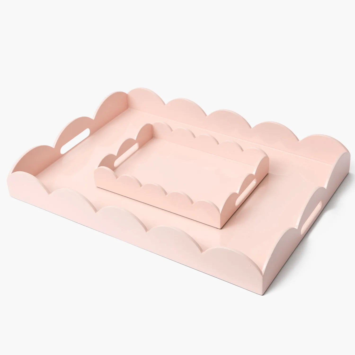 Mrs. Alice Soft Pink Lacquer Tray Set< Trays | For Her