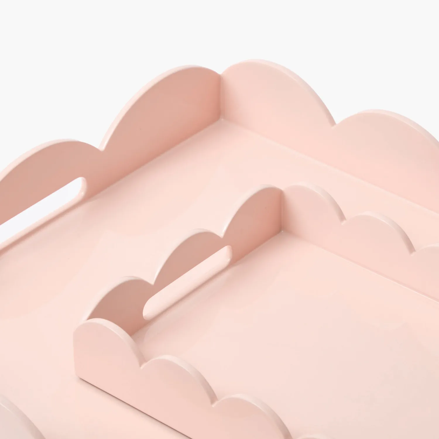 Mrs. Alice Soft Pink Lacquer Tray Set< Trays | For Her