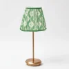 Mrs. Alice Tall Rechargeable Lamp with Green Ikat Shade (18cm)< Rechargeable Table Lamps