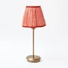 Mrs. Alice Tall Rechargeable Lamp with Orange Lotus Shade (18cm)< Rechargeable Table Lamps