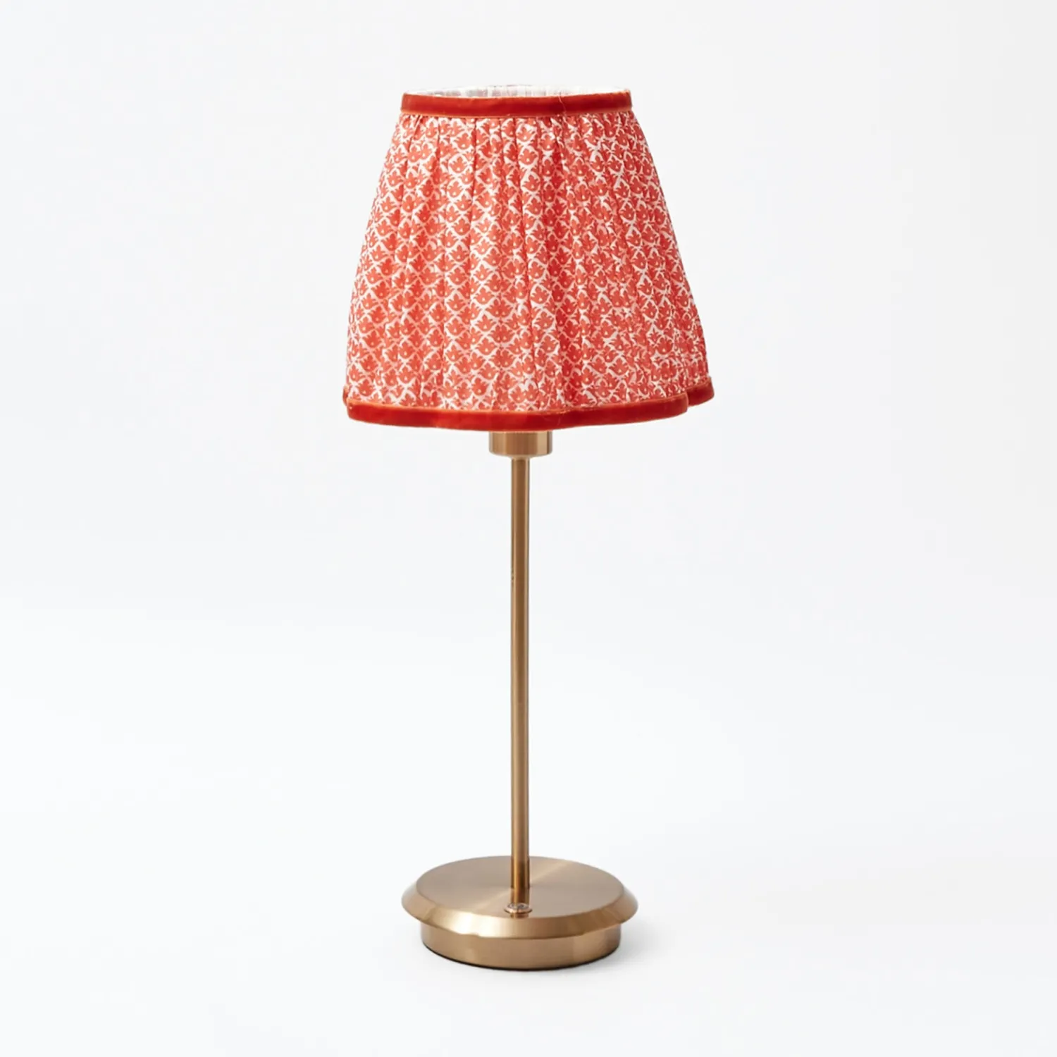 Mrs. Alice Tall Rechargeable Lamp with Orange Lotus Shade (18cm)< Rechargeable Table Lamps