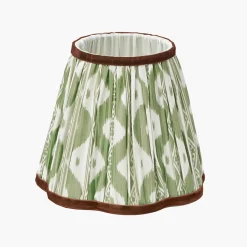 Mrs. Alice Tall Rechargeable Lamp with Olive & Chocolate Ikat Shade (18cm)< Rechargeable Table Lamps