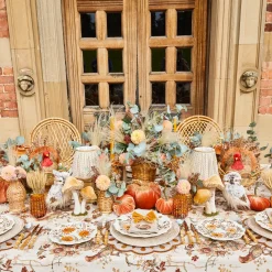 Mrs. Alice Taupe Embroidered Turkey Linen Napkins (Set of 4)< Napkins