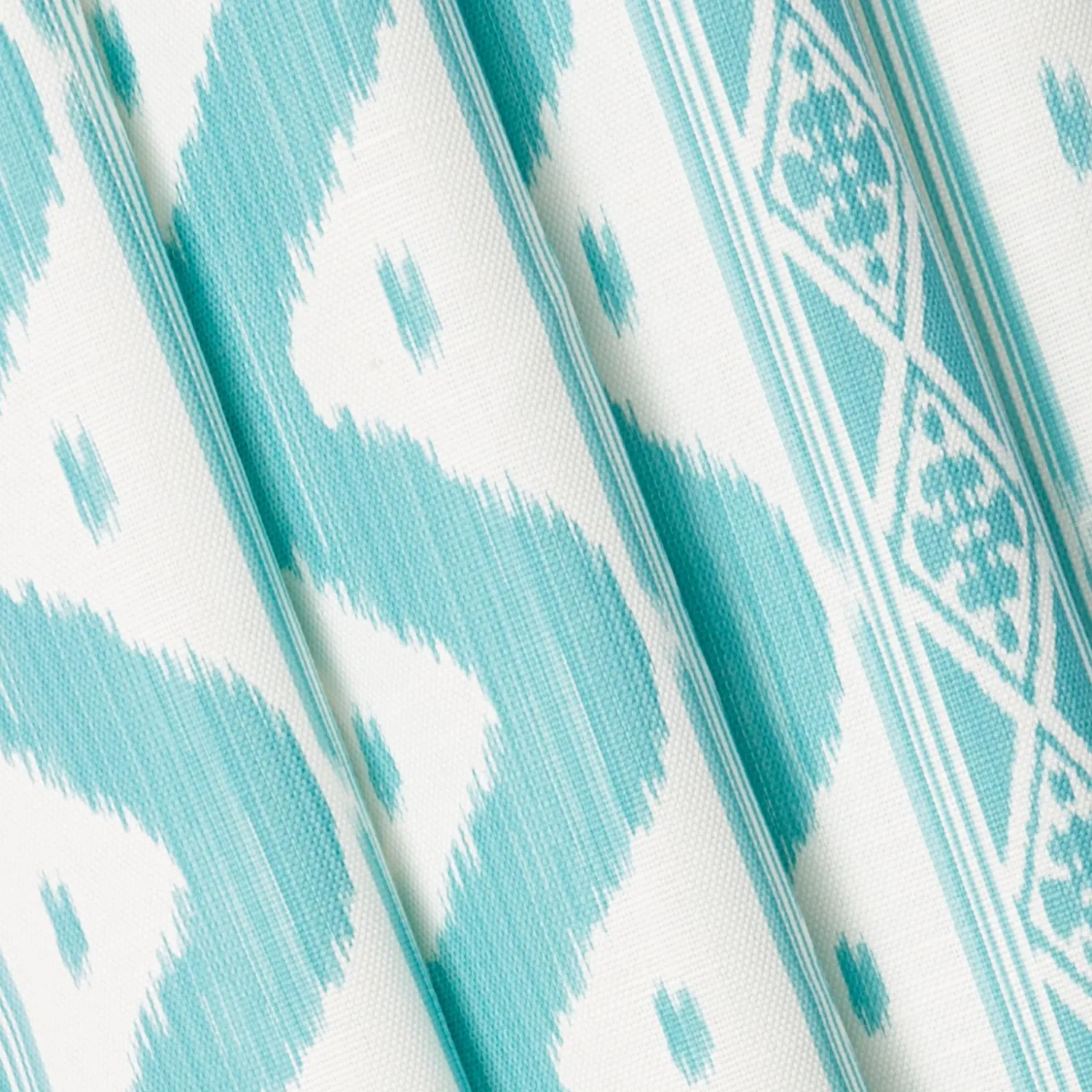 Mrs. Alice Turquoise Ikat Stripe Fabric< Serena Fresson Fabrics