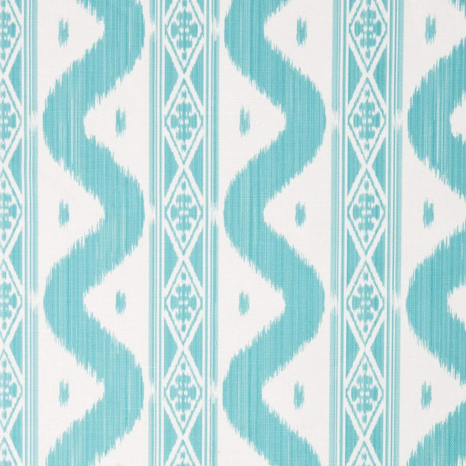 Mrs. Alice Turquoise Ikat Stripe Fabric< Serena Fresson Fabrics