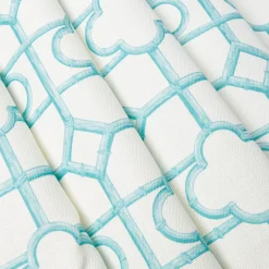 Mrs. Alice Turquoise Shaded Bamboo Fabric< Serena Fresson Fabrics