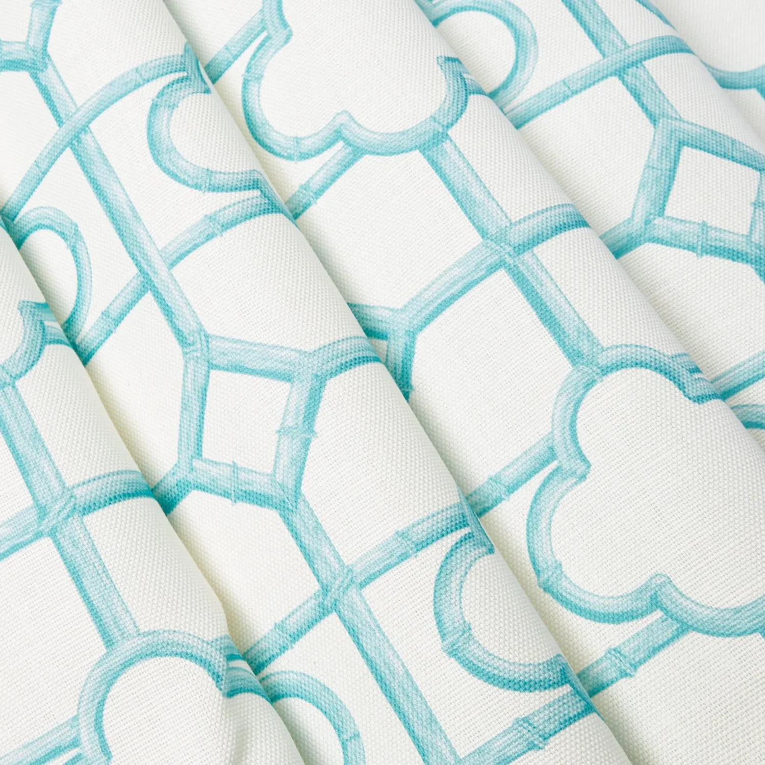 Mrs. Alice Turquoise Shaded Bamboo Fabric< Serena Fresson Fabrics