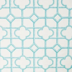 Mrs. Alice Turquoise Shaded Bamboo Fabric< Serena Fresson Fabrics