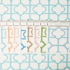 Mrs. Alice Turquoise Shaded Bamboo Fabric< Serena Fresson Fabrics