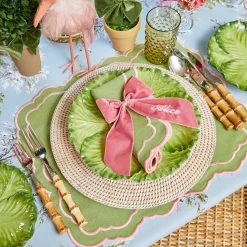 Mrs. Alice Valérie Green & Pink Placemats (Set of 4)< Placemats