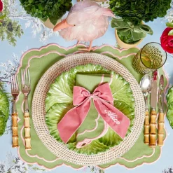 Mrs. Alice Valérie Green & Pink Placemats & Napkins (Set of 4)< Table Linen Sets | Mrs. Alice Monogram