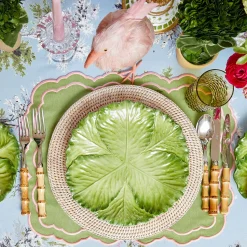 Mrs. Alice Valérie Green & Pink Placemats & Napkins (Set of 4)< Table Linen Sets | Mrs. Alice Monogram