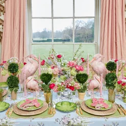 Mrs. Alice Valérie Green & Pink Placemats & Napkins (Set of 4)< Table Linen Sets | Mrs. Alice Monogram