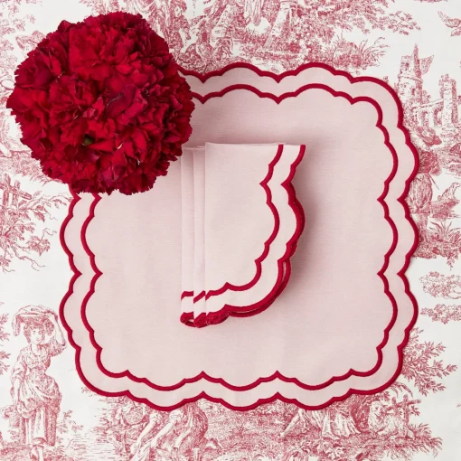 Mrs. Alice Valérie Pink Napkins (Set of 4)< Napkins | Mrs. Alice Monogram