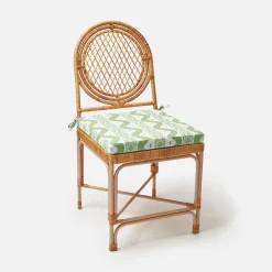 Mrs. Alice Vivienne Rattan Chair with Ikat Seat Pad Cushion< Furniture | Furniture