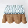 Mrs. Alice Vivienne Rattan Scalloped Ottoman< Furniture | Furniture
