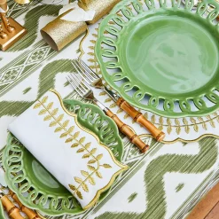 Mrs. Alice White & Gold Laurel Napkins (Set of 4)< Napkins