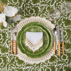 Mrs. Alice White & Gold Laurel Placemats (Set of 4)< Placemats