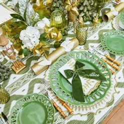 Mrs. Alice White & Gold Laurel Placemats & Napkins (Set of 4)< Table Linen Sets