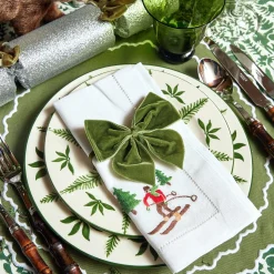 Mrs. Alice White Embroidered Skier Napkins (Set of 4)< Napkins