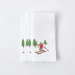 Mrs. Alice White Embroidered Skier Napkins (Set of 4)< Napkins