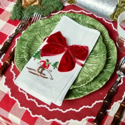 Mrs. Alice White Embroidered Skier Napkins (Set of 4)< Napkins