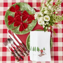 Mrs. Alice White Embroidered Skier Napkins (Set of 4)< Napkins