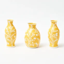 Mrs. Alice Yellow Hand Painted Tole Bud Vases (Set of 3)< Vases | Vases & Planters